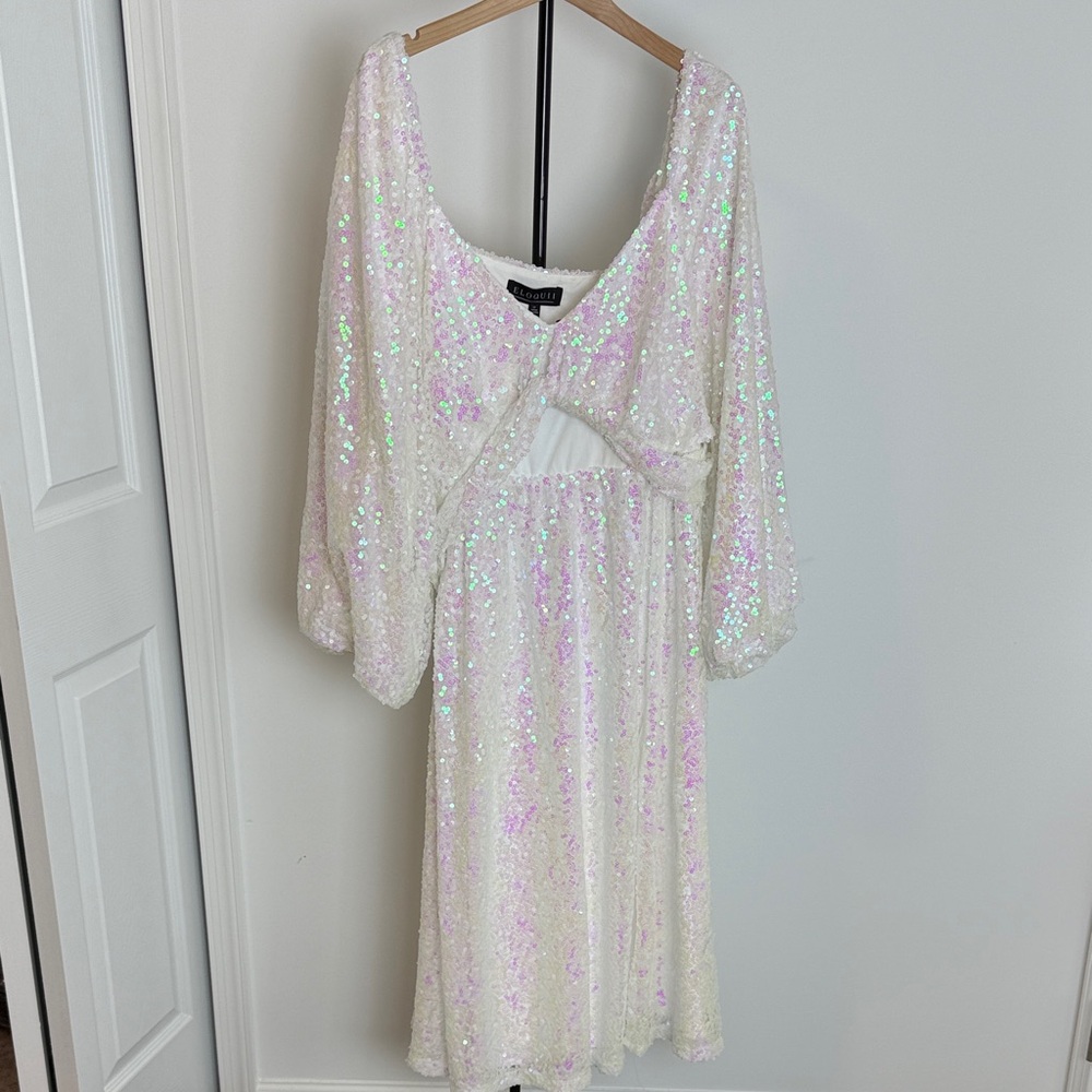 Eloquii Sequin Dress with Long Sleeves